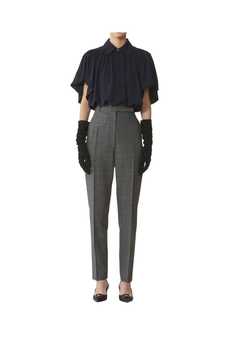 Lanvin Top In Silk Georgette, Alternate, color, Black Navy