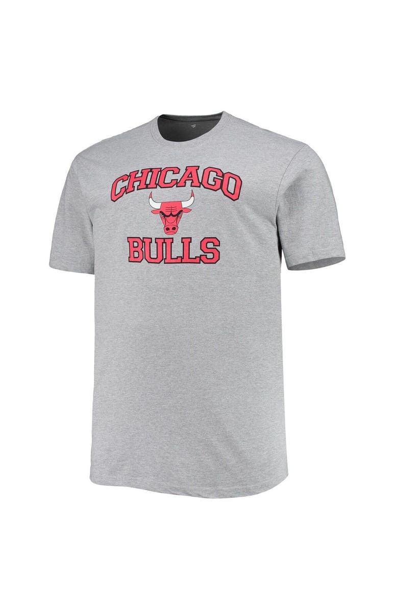 PROFILE Men's Heathered Gray Chicago Bulls Big & Tall Heart & Soul T-Shirt, Alternate, color, Heather Gray