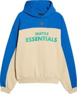 Fear of God Essentials Seattle Seahawks 90s Relaxed Colorblock Hoodie