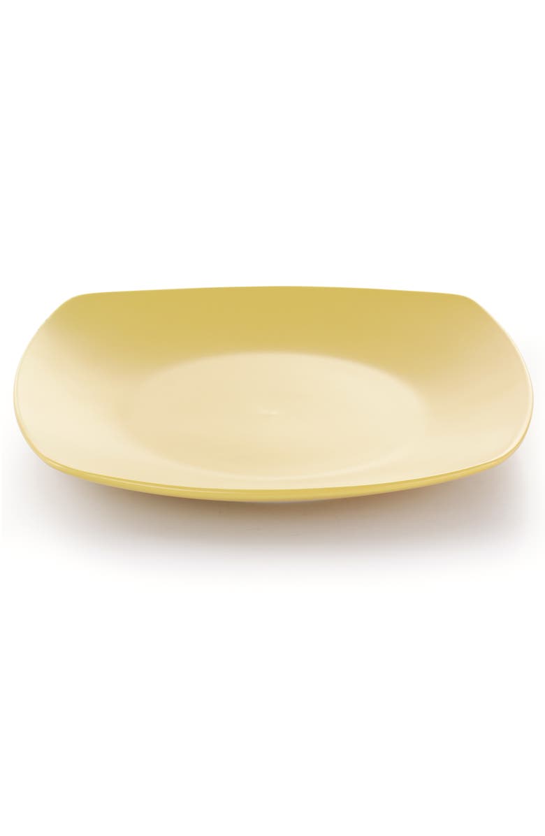 Gibson Home Zen Buffetware 12 Piece Square Fine Ceramic Dinnerware Set, Alternate, color, Yellow