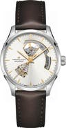 Hamilton Jazzmaster Open Heart Automatic Leather Strap Watch, 40mm