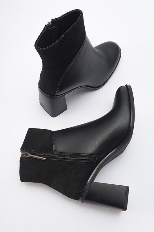 Prologue Shoes Ropa Block Heel Zip Boot In Black
