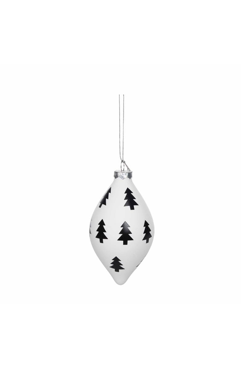 carol & frank Black & White Tree Pattern Ornament Set of 2, Alternate, color, White