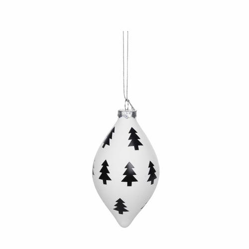 Carol & Frank Black & White Tree Pattern Ornament Set Of 2 In Multi