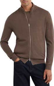 Reiss Hampshire Merino Wool Full Zip Cardigan