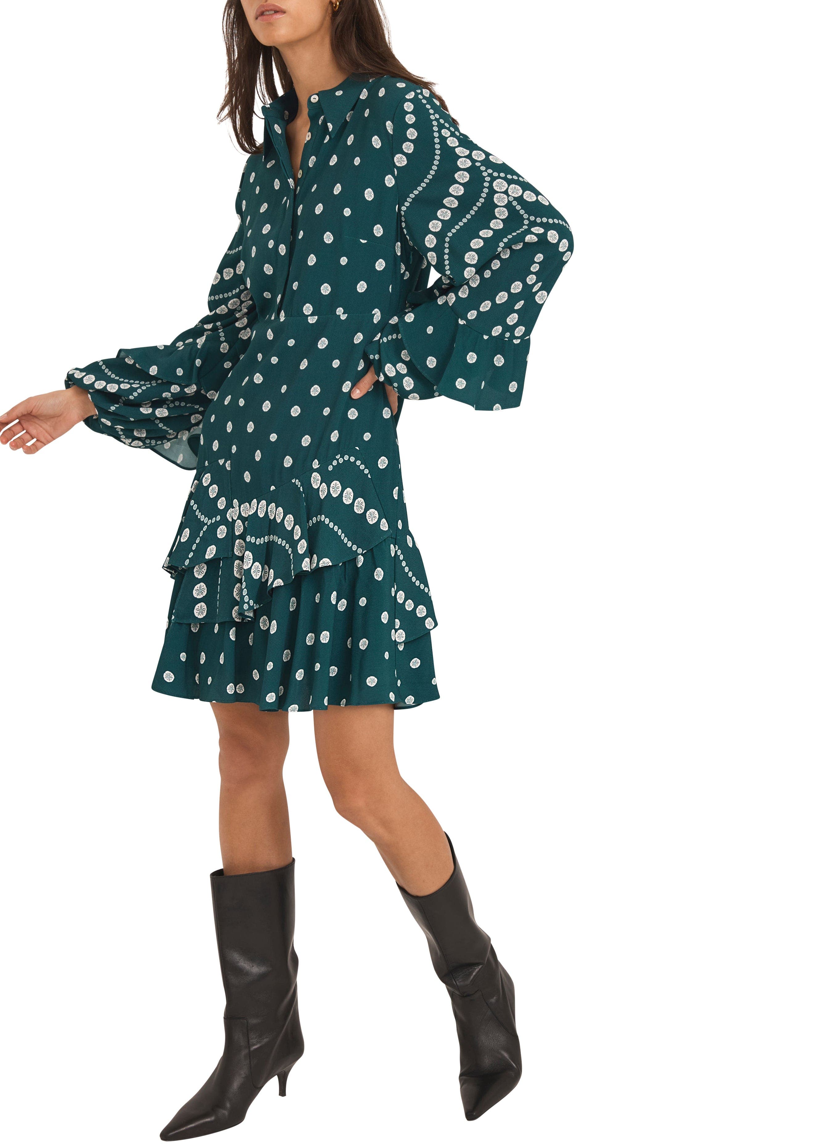 Printed Ruffle Mini Dress - image 2