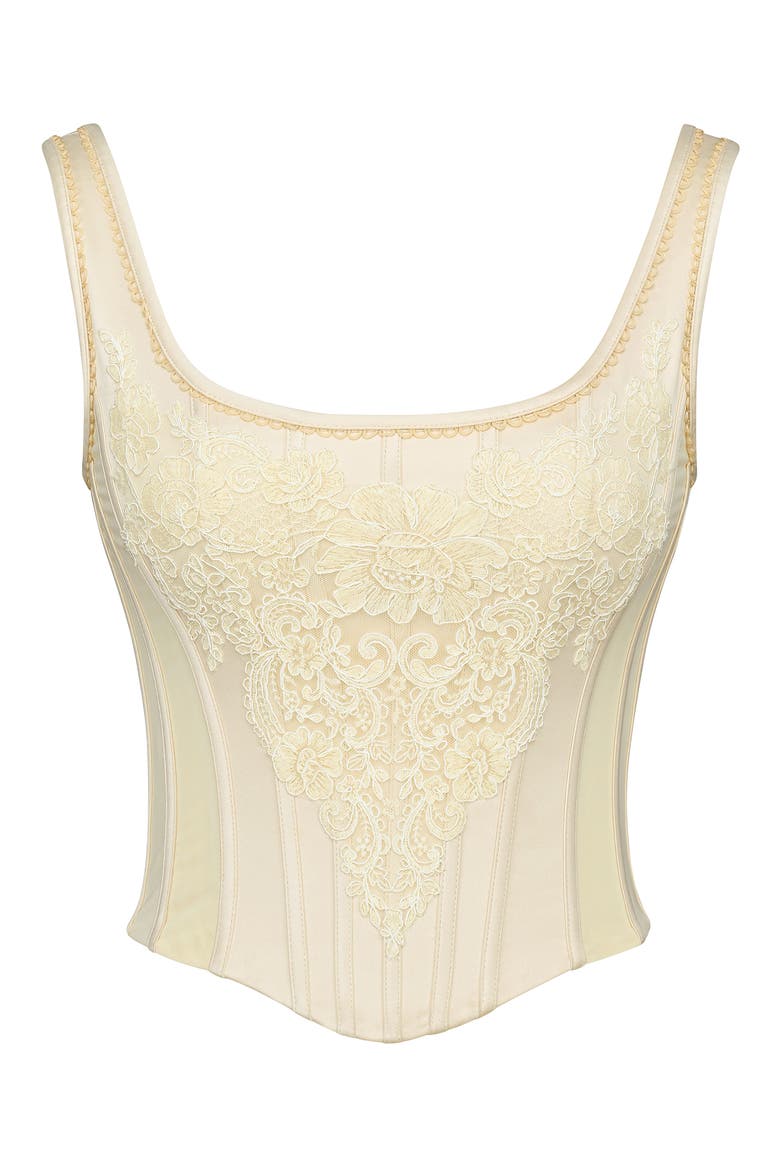 Mimi Ivory Embroidered Corset Top, Alternate, color, VINTAGE IVORY