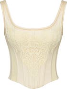 HOUSE OF CB Mimi Ivory Embroidered Corset Top