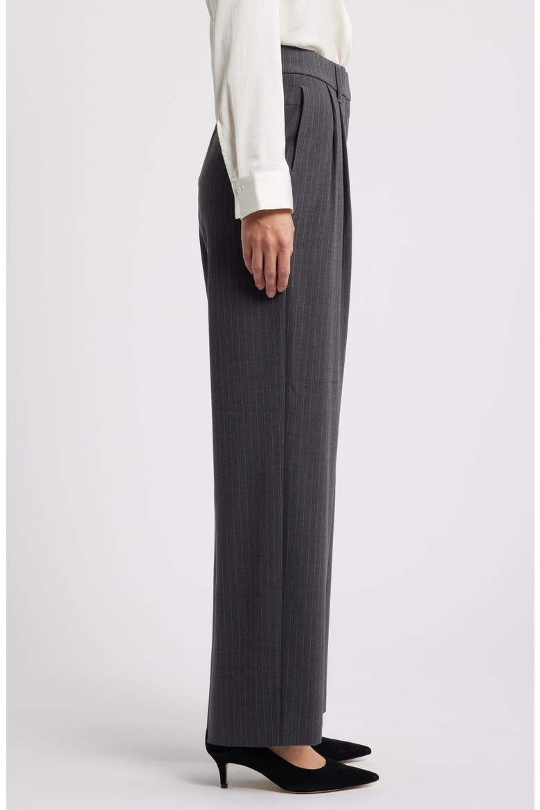 'Ab'Solution Pinstripe Ultra Skyrise Wide Leg Pants, Alternate, color, STEEL GREY WHITE