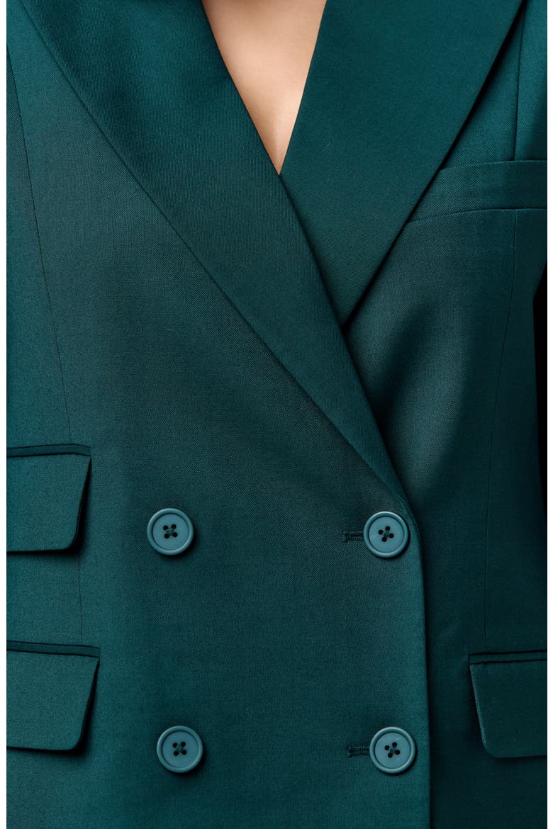 Oversize Long Sleeve Blazer Dress, Alternate, color, DEEP TEAL