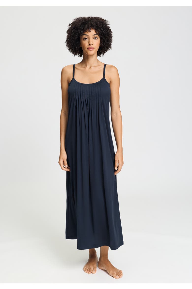 Juliet Pleated Cotton Chemise, Alternate, color, Deep Navy