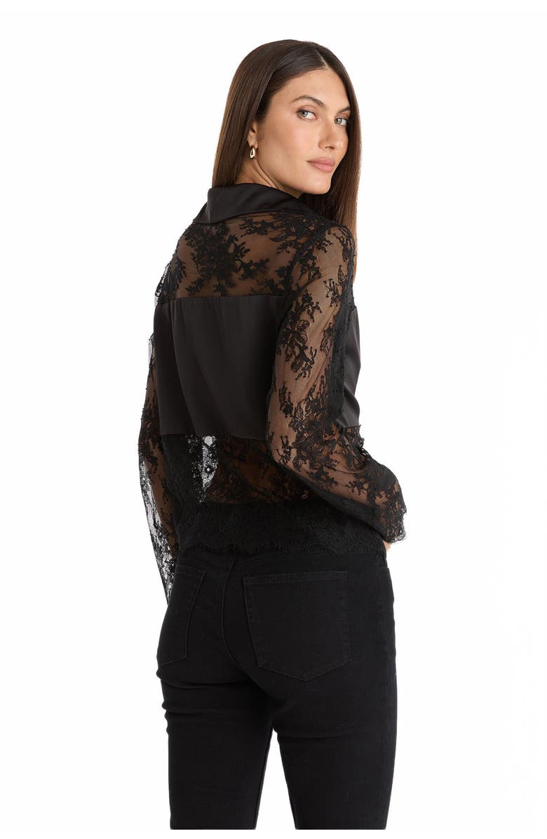 The Noli Shop Vienna Lace Blouse, Alternate, color, Black