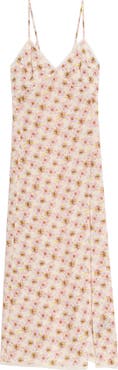 Zadig & Voltaire Ramelil Mirror Flowers Lace Trim Crepe Slipdress