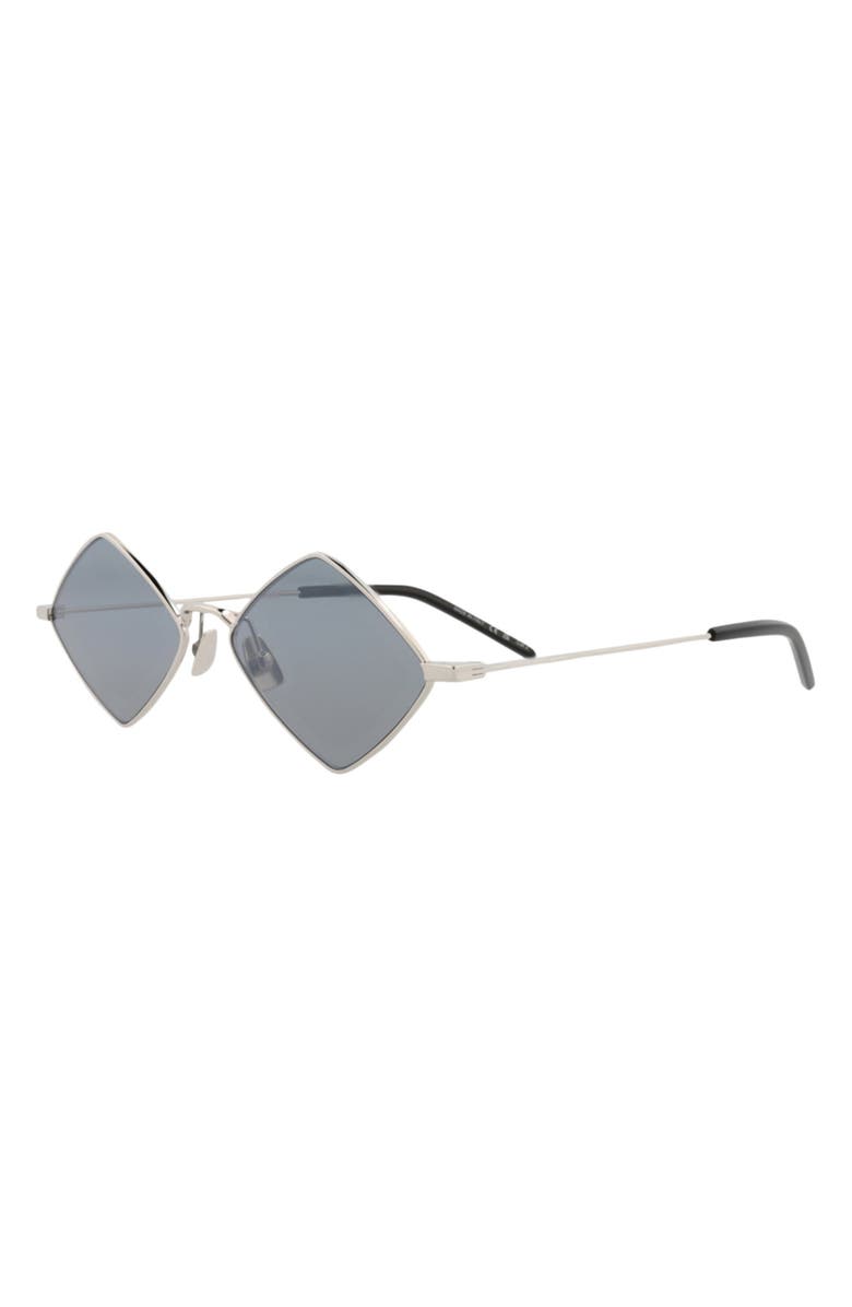 Saint Laurent 55mm Diamond Metal Sunglasses, Alternate, color, Silver Silver Silver