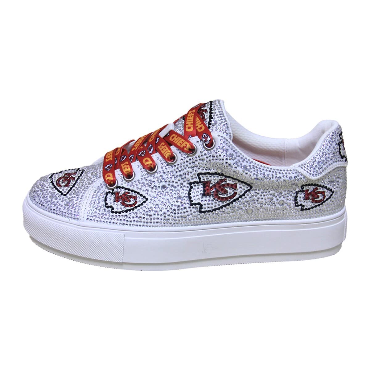 CUCE Women's Cuce White Kansas City Chiefs Crystal Team Logo Sneakers, Alternate, color, 