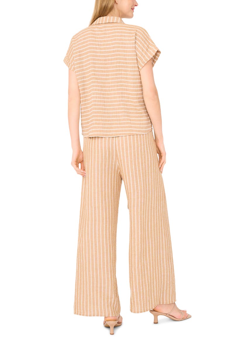 Printed Button-Up Top, Alternate, color, BEIGE