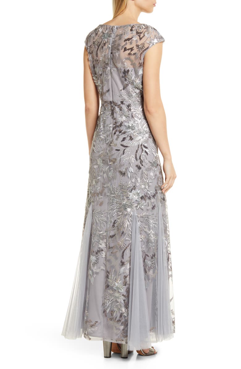 Alex Evenings Sequin Floral Fit & Flare Gown, Alternate, color, 