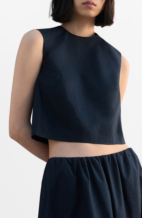 Back Button Crop Top