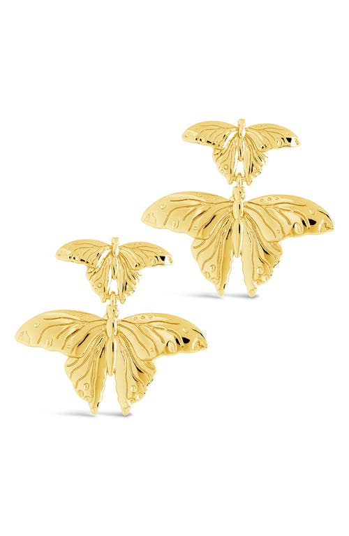Sterling Forever Gold-tone Or Silver-tone Butterfly Rowena Drop Studs