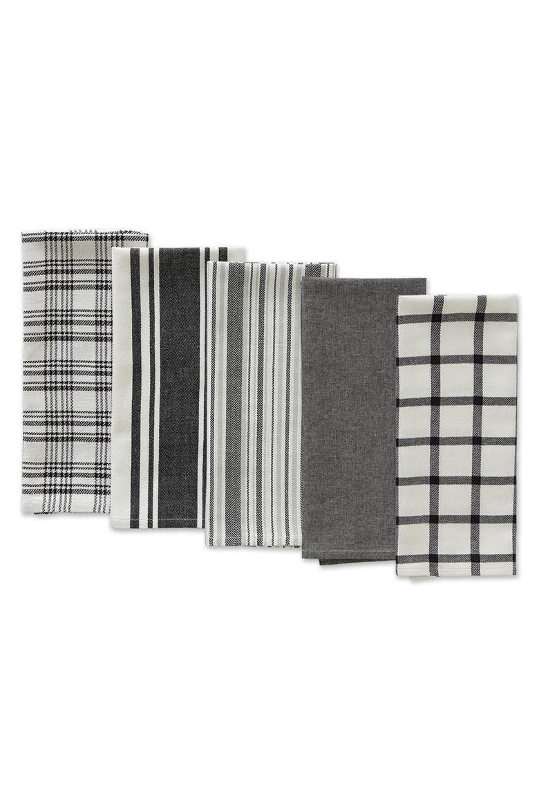 Everyday Mixed Basic Dishtowel Set/5, Alternate, color, Black