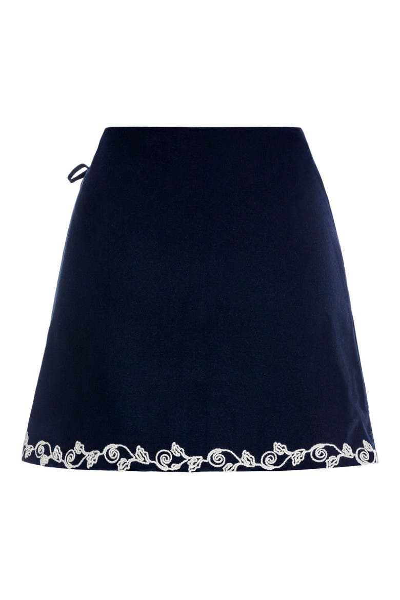 Danina Batik Wrap Cover-Up Skirt, Alternate, color, BLACK