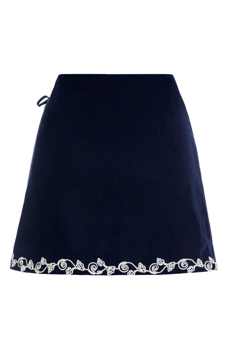 Agua Bendita Danina Batik Wrap Cover-Up Skirt, Alternate, color, Black