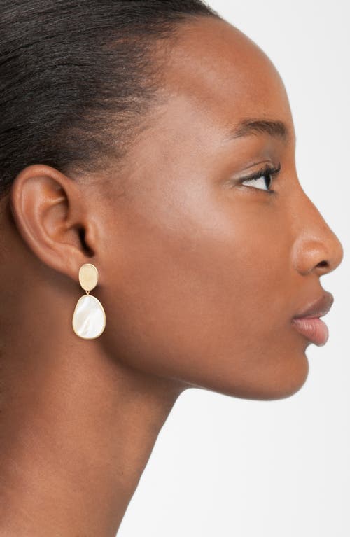 Marco Bicego Lunaria Mother Of Pearl Drop Earrings In Gold
