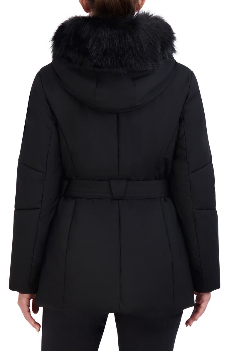 Cole Haan Water Resistant Belted Stretch Twill Jacket with Bib, Alternate, color, 