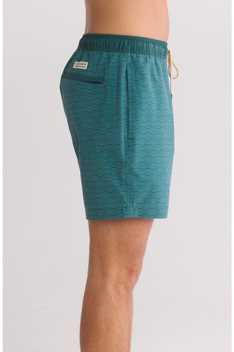 The Bayberry Water Repellent Swim Trunks, Alternate, color, GREEN WAVES