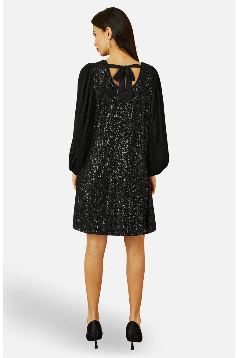 Velvet Sequin Tunic Dress, Alternate, color, Black