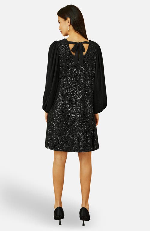 Yumi Velvet Sequin Tunic Dress In Black
