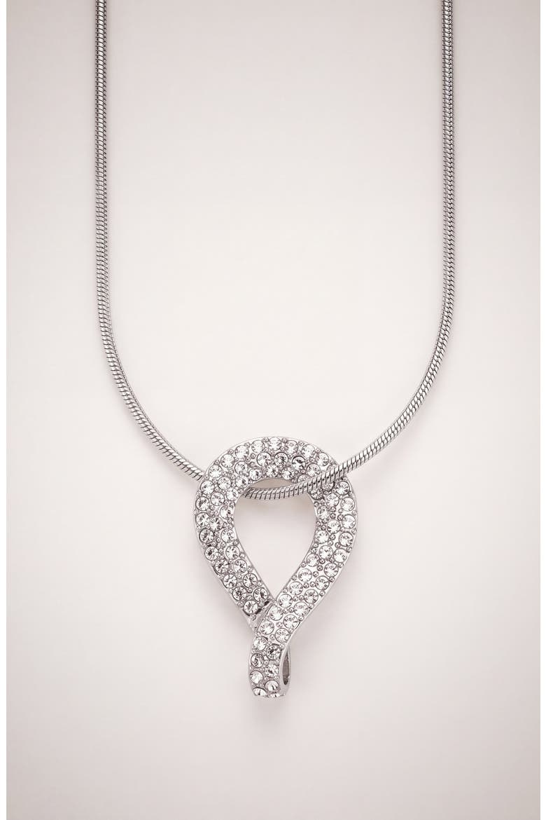Crystal Infinity Teardrop Pendant Necklace, Alternate, color, Silver