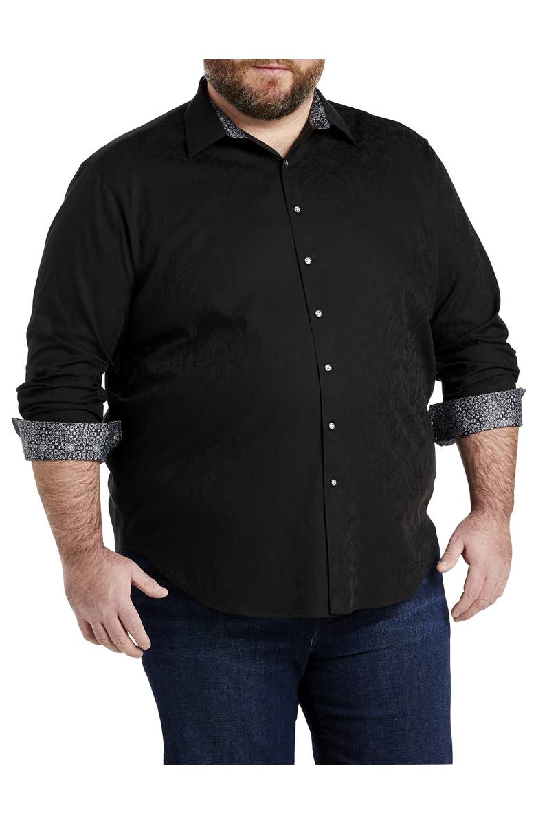 Robert Graham Highland Sport Shirt, Main, color, Black