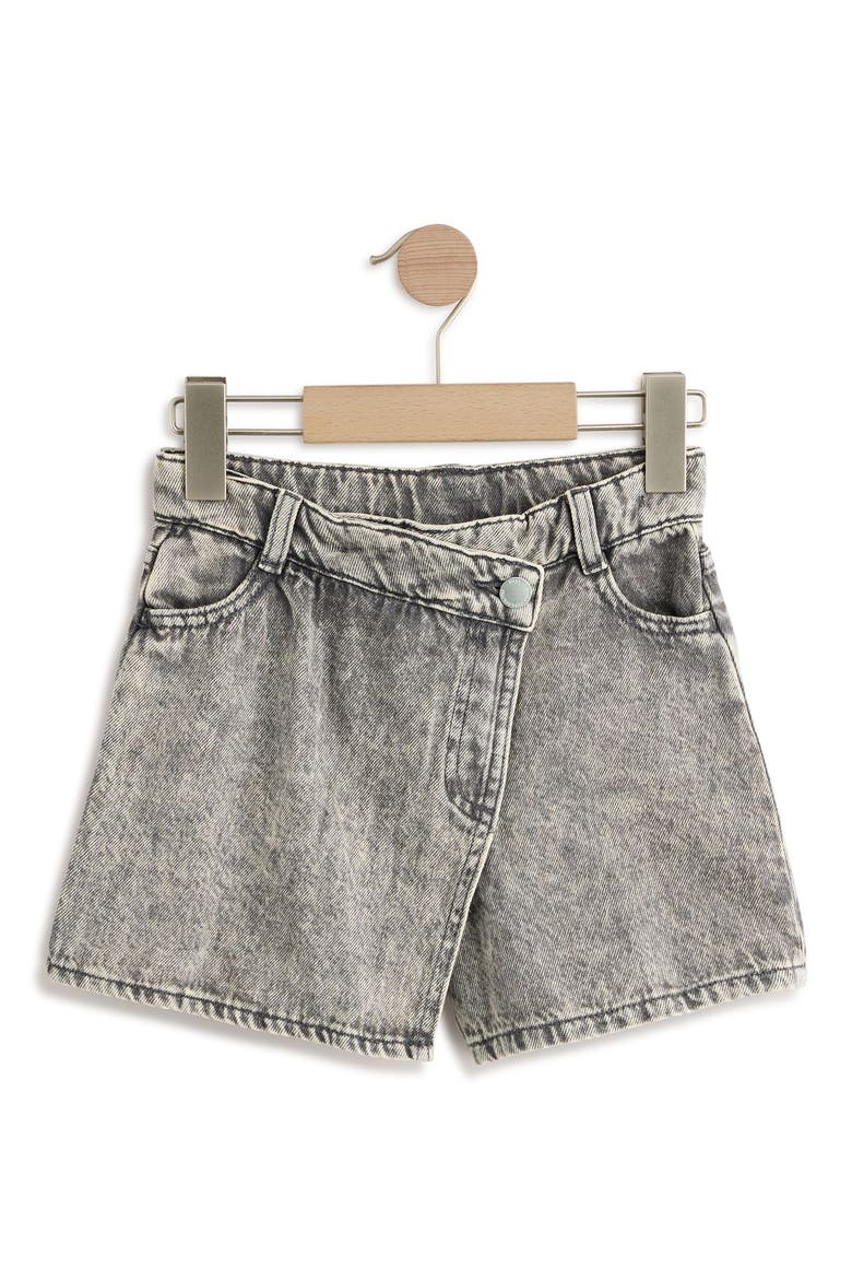 Kids' Acid Wash Denim Skort, Main, color, BLUE
