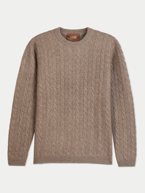 Cashmere Cable-knit Crewneck Sweater