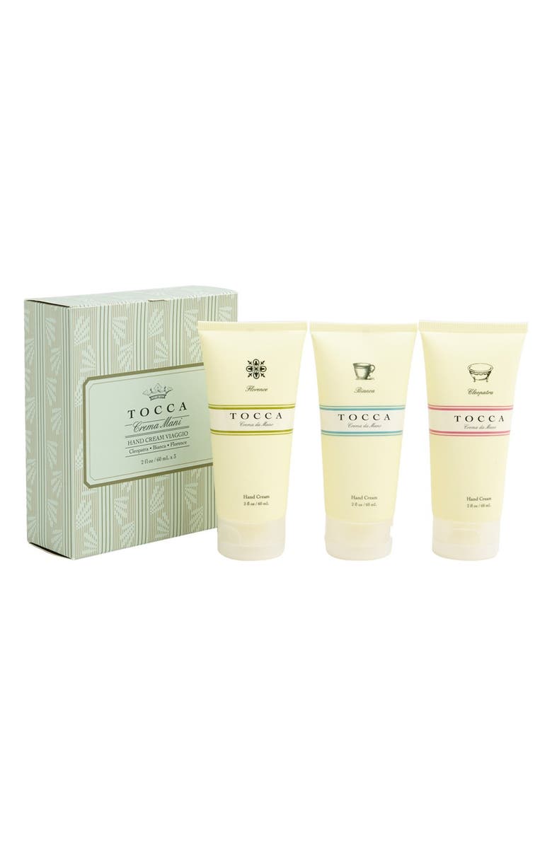 TOCCA 'Crema Mani Viaggio' Hand Cream Trio, Main, color, 