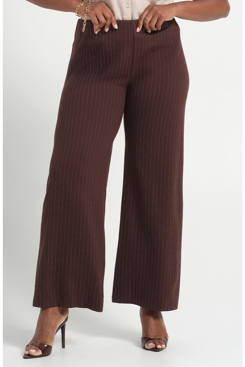Marley Pinstripe Wide Leg Pants, Main, color, CHOC STRIPE