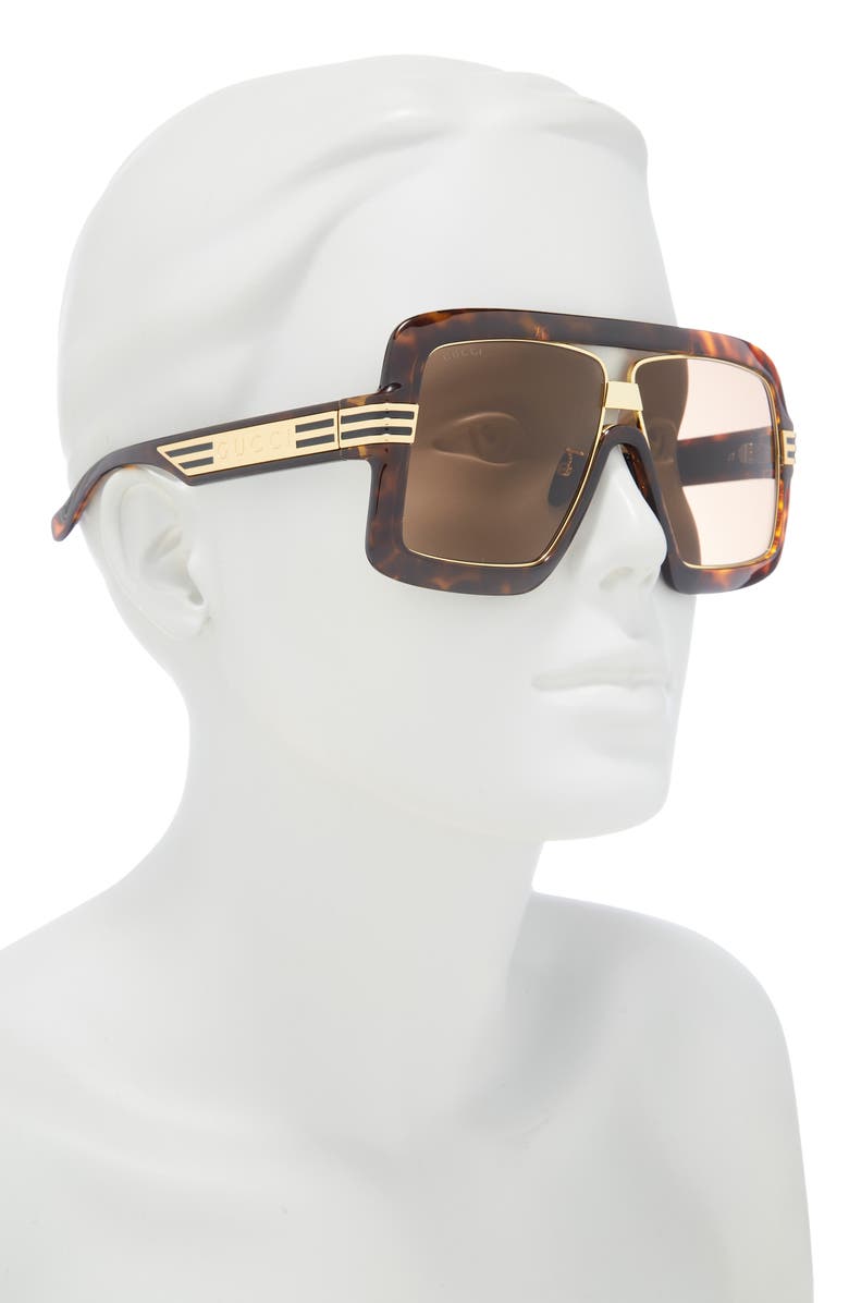 Gucci 60mm Aviator Sunglasses, Alternate, color, Havana Havana Brown