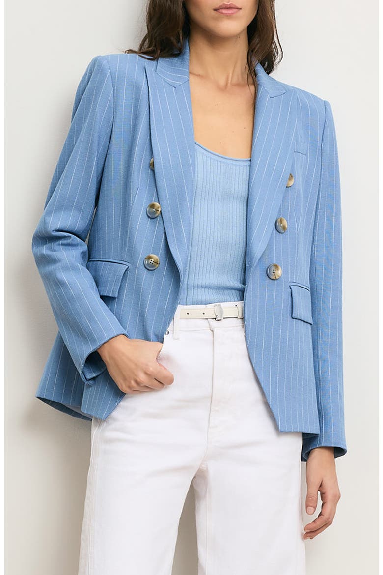 Miller Pinstripe Dickey Jacket, Main, color, BLUE JAY DOVE