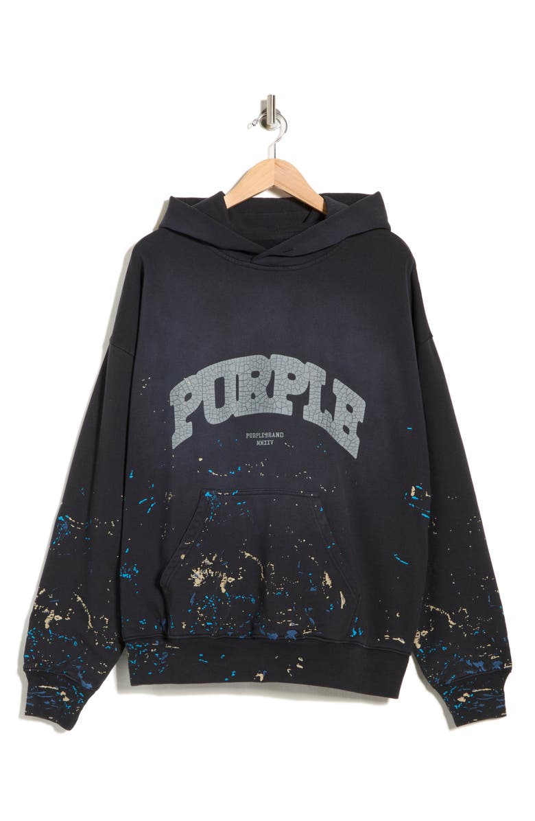 PURPLE BRAND Logo Print Cotton Fleece Hoodie, Main, color,