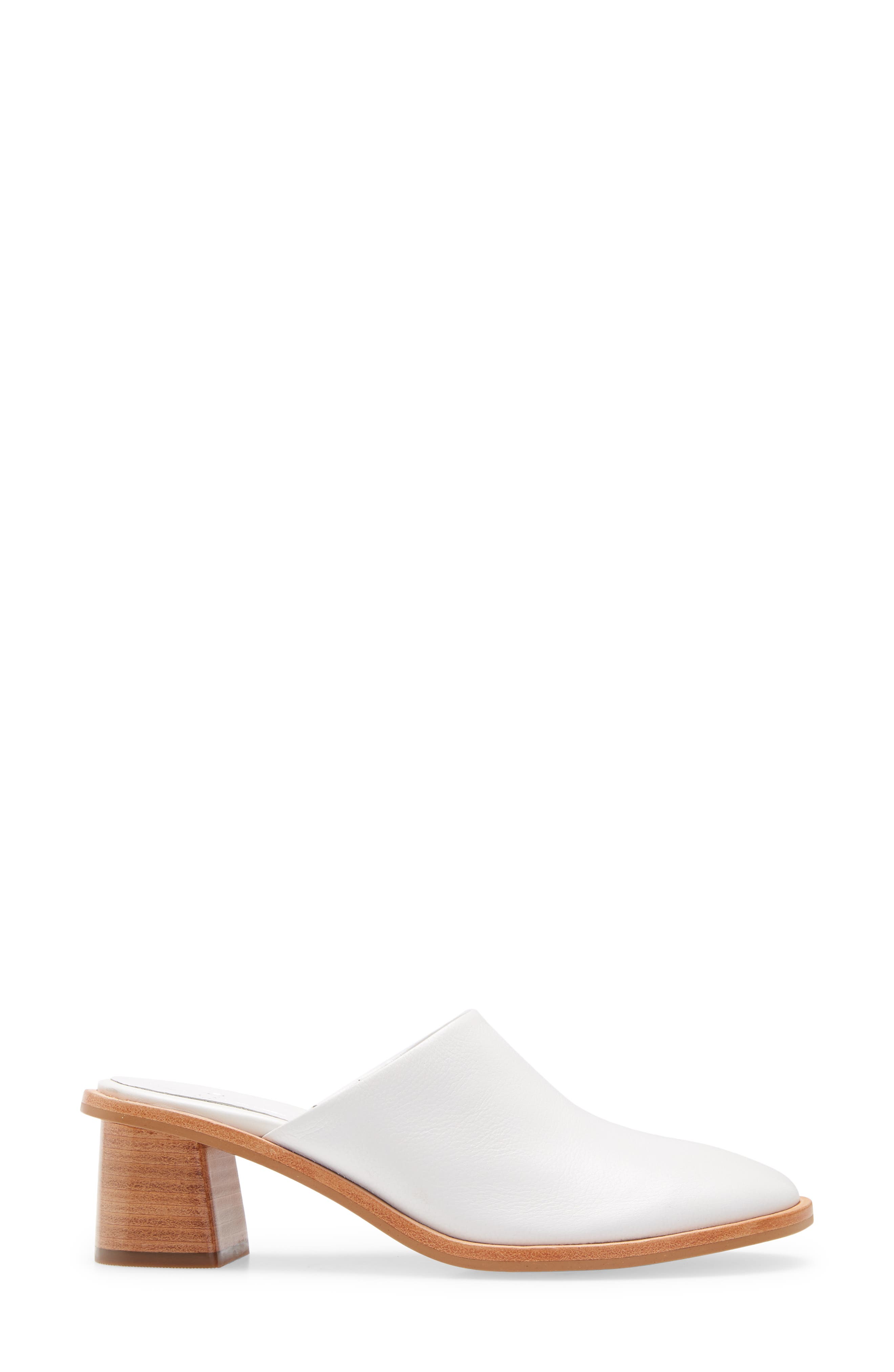 Emeline Mule, Alternate, color, WHITE NAPPA LEATHER