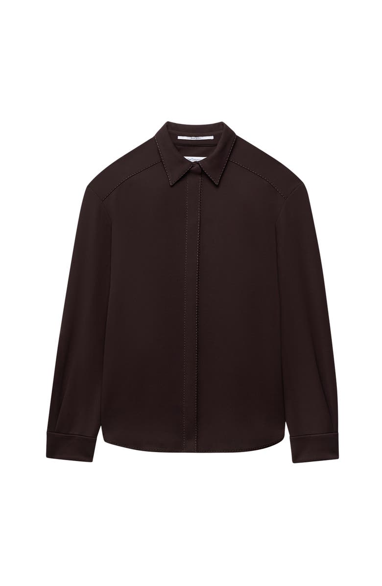 Another Tomorrow Fluid Jersey Blouse, Alternate, color, Dark Chocolate