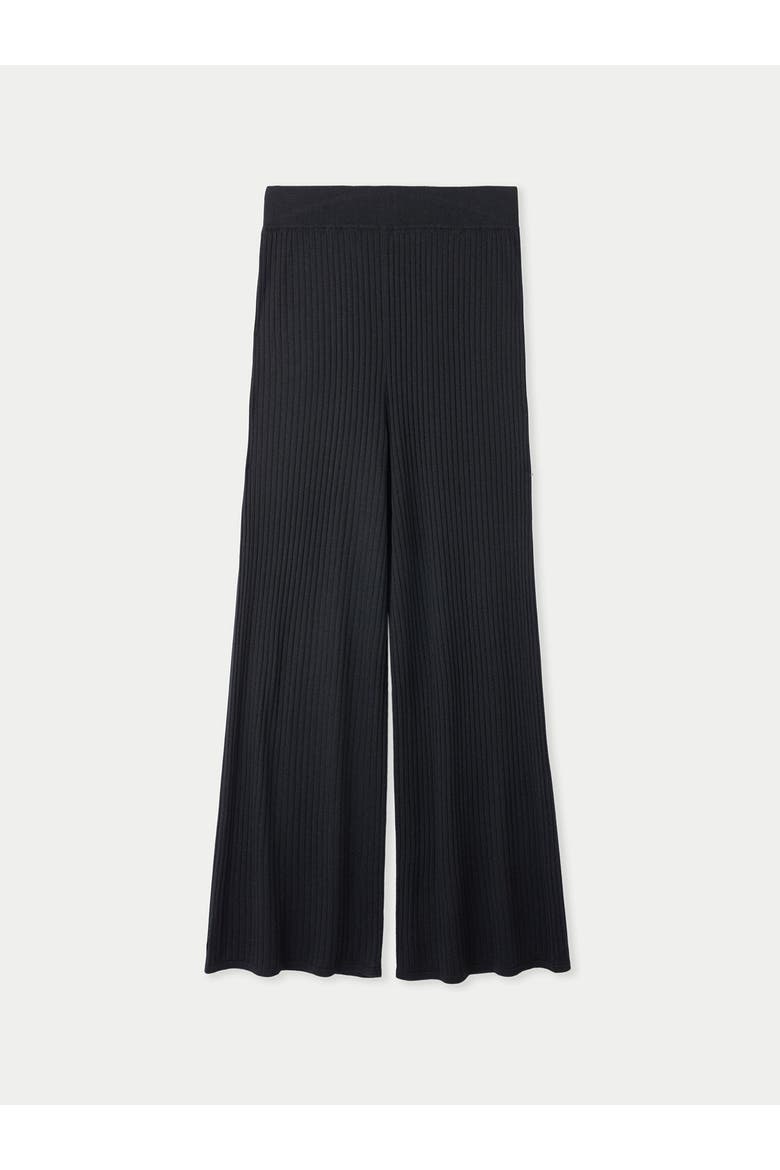 Rib-Knit Silk Cashmere Blend Pants, Alternate, color, black