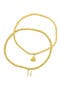 Initial & Heart 2-Pack Stretch Bracelets