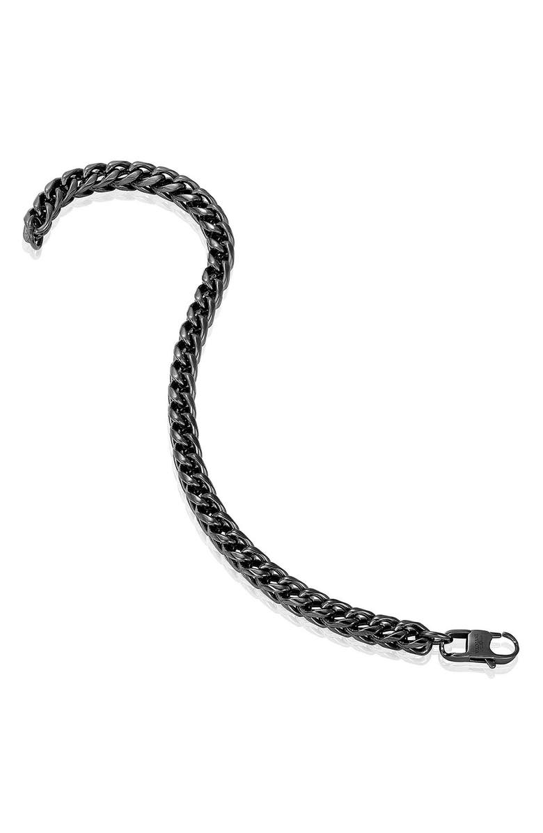 INVICTA Mens' 6mm Franco Chain Bracelet, Alternate, color, Black