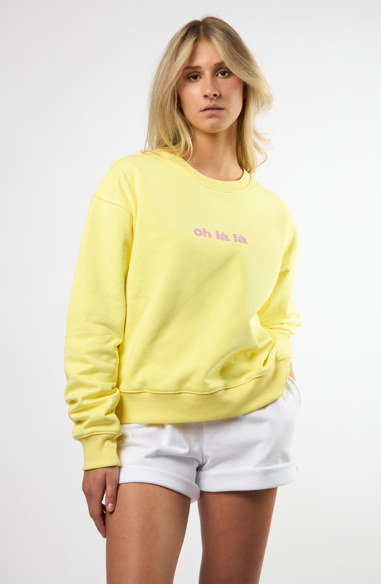Viens Avec Moi The Oh Là Là Cotton Graphic Sweatshirt, Alternate, color, Yellow