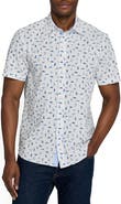 CONSTRUCT Slim Fit Set Sail Woven Short Sleeve Seersucker