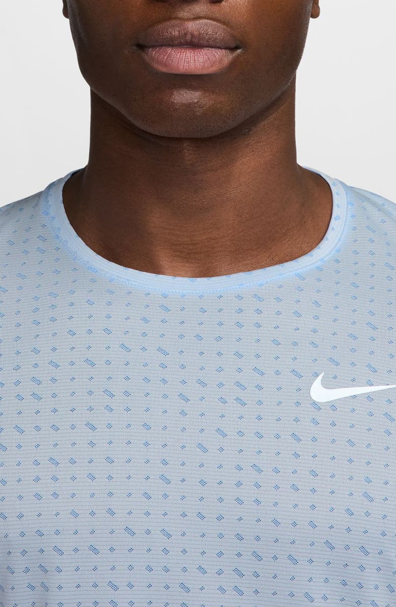 Nike Dri-FIT Miler Breathe Short Sleeve Running T-Shirt, Alternate, color, Psychic Blue/ Reflective Silv