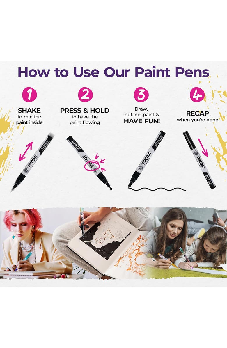 Pintar Acylic Paint Markers 12 Pack, Alternate, color, Multicolored