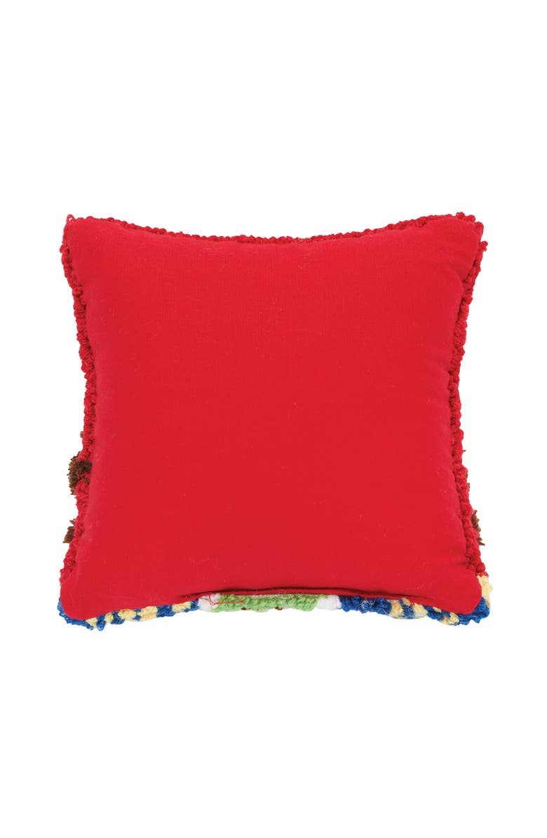 C&F Home Nutcracker Hooked Small Christmas Accent Pillow, 8" x 8", Alternate, color, Red